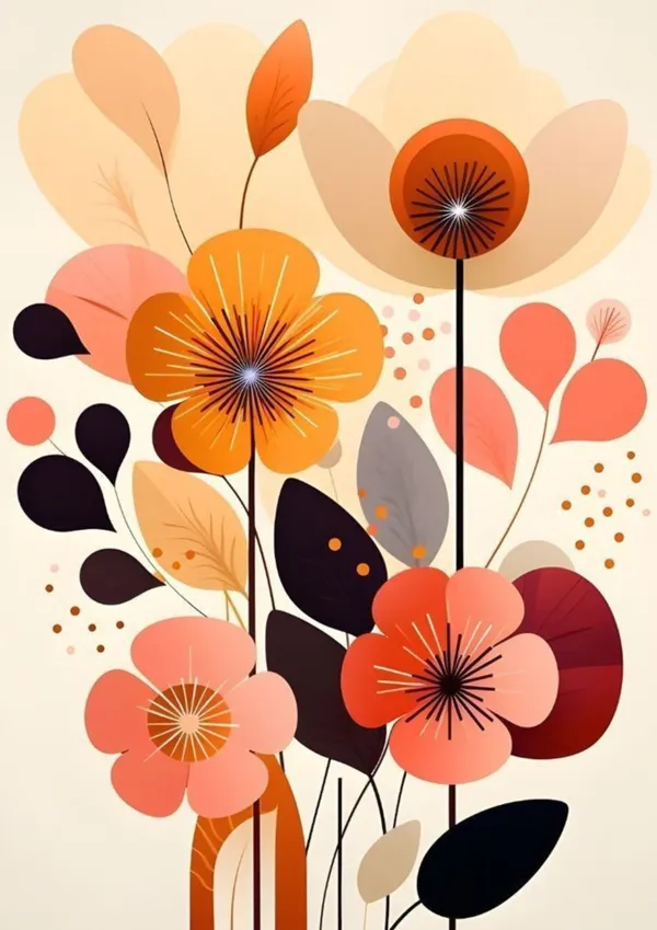 Wooden_Mid-Century_Modern_Floral_Framed_Wall_Art_Set_Of_3