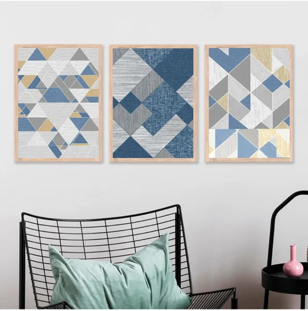 Wooden_Modern_Blue_Grey_Geometric_Abstract_Framed_Wall_Art_Set_Of_3