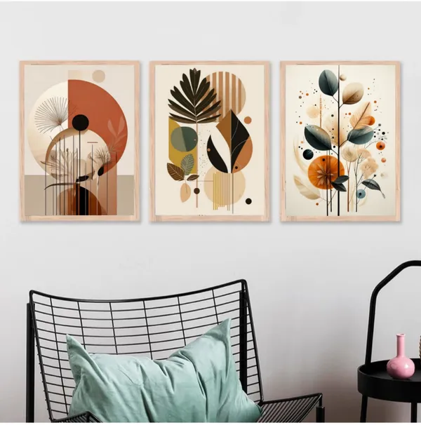 Wooden_Contemporary_Abstract_Botanical_Framed_Wall_Art_Set_Of_3