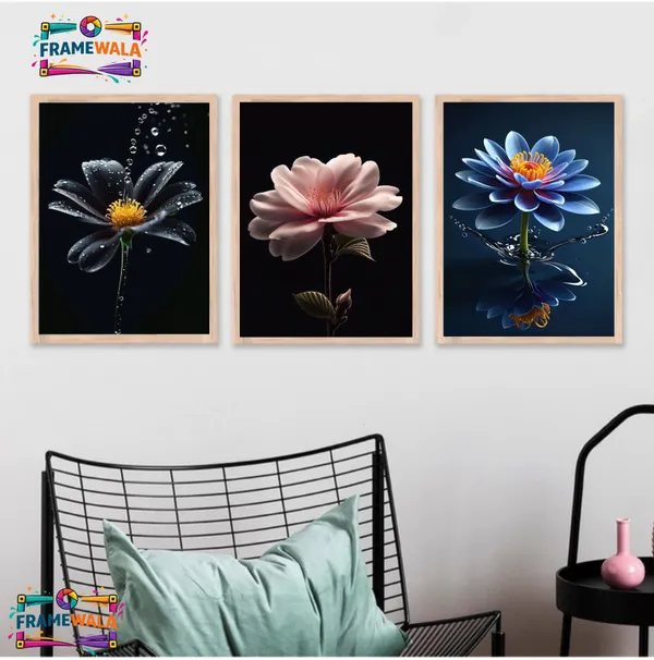 Wooden_Decorative_Floral_Framed_Wall_Art_Set_Of_3