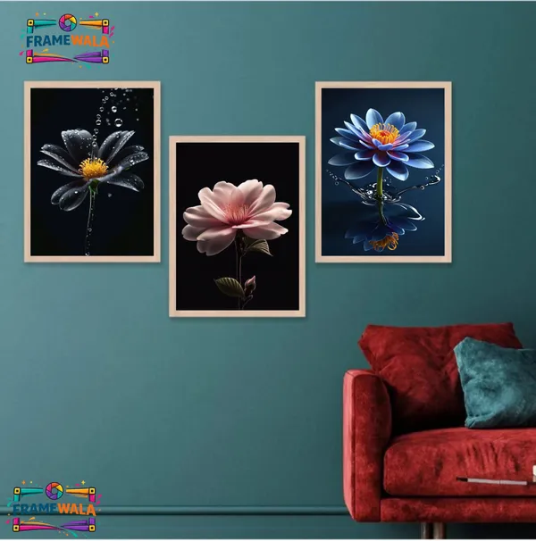 Wooden_Decorative_Floral_Framed_Wall_Art_Set_Of_3