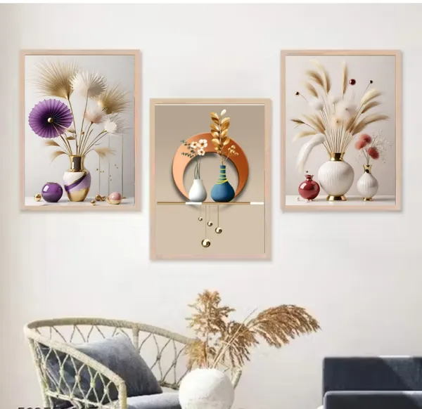 Wooden_Contemporary_Floral_Vase_Gold_Accent_Framed_Wall_Art_Set_Of_3