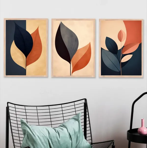 Wooden_Contemporary_Abstract_Botanical_Leaf_Framed_Wall_Art_Set_Of_3
