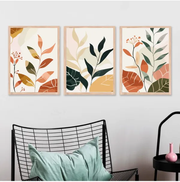 Wooden_Contemporary_Abstract_Botanical_Framed_Wall_Art_Set_Of_3