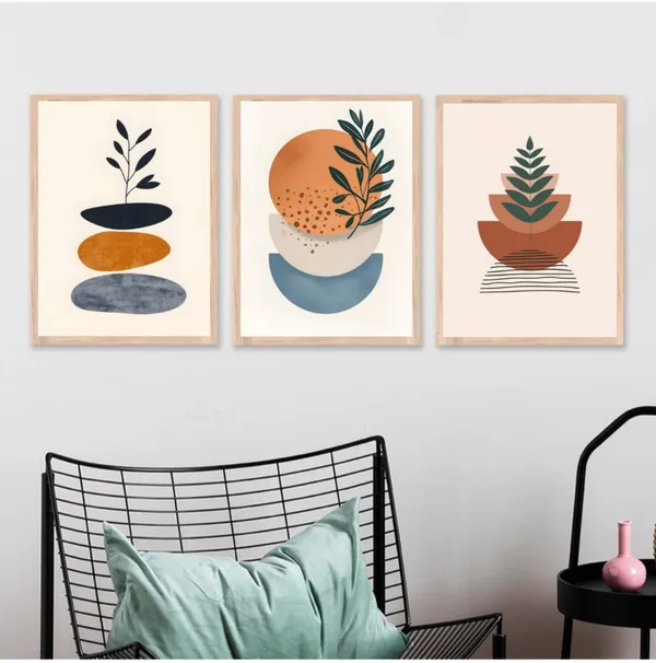 Wooden_Earthy_Botanical_Abstract_Framed_Wall_Art_Set_Of_3