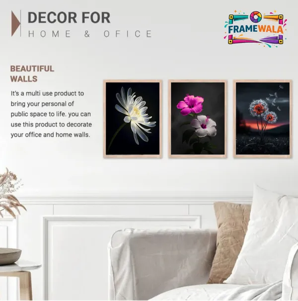 Wooden_Dramatic_Floral_Framed_Wall_Art_Set_Of_3