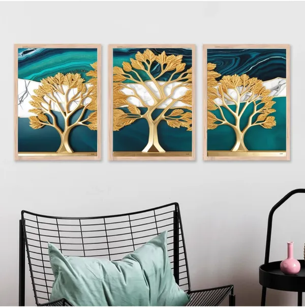 Wooden_Luxe_Marble_Golden_Tree_Framed_Wall_Art_Set_Of_3