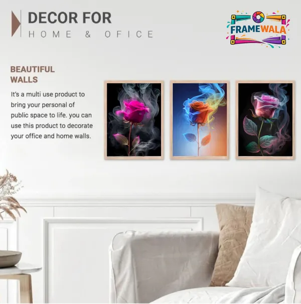 Wooden_Contemporary_Floral_Rose_Smoke_Effect_Framed_Wall_Art_Set_Of_3