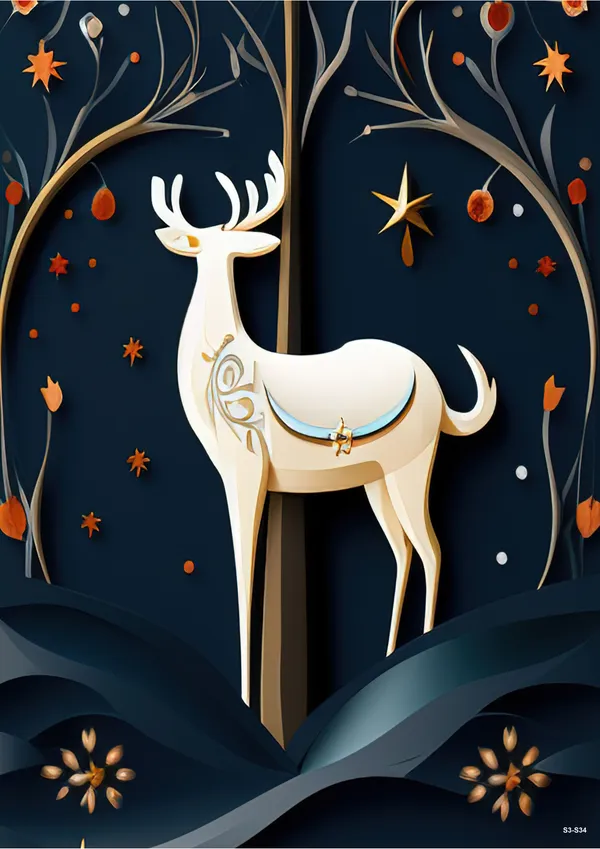 Wooden_Nature_Autumn_Deer_Tree_Framed_Wall_Art_Set_Of_3
