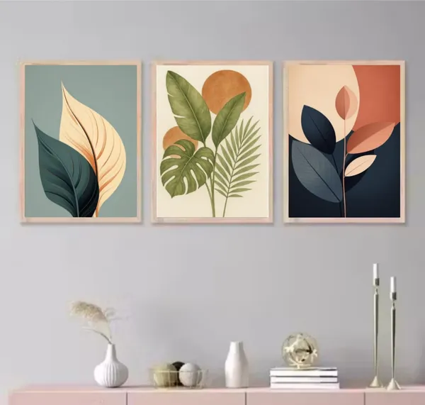 Wooden_Minimalist_Botanical_Leaf_Framed_Wall_Art_Set_Of_3