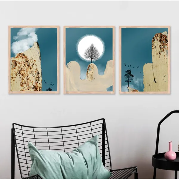 Wooden_Abstract_Tree_And_Moon_Landscape_Framed_Wall_Art_Set_Of_3