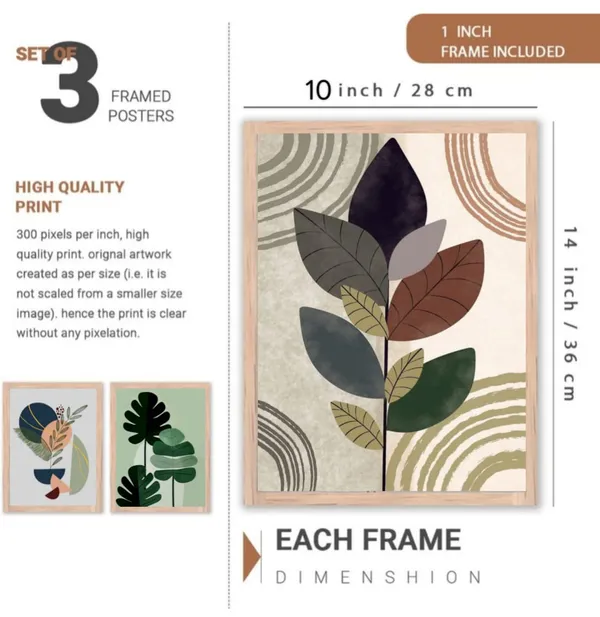 Wooden_Contemporary_Abstract_Botanical_Navy_Framed_Wall_Art_Set_Of_3