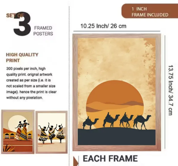 Wooden_African_Dancing_Women_Geometric_Framed_Wall_Art_Set_Of_3