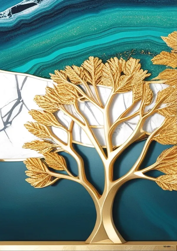 Wooden_Luxe_Marble_Golden_Tree_Framed_Wall_Art_Set_Of_3