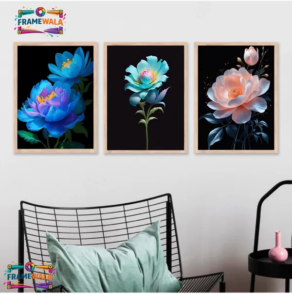 Wooden_Contemporary_Floral_Framed_Wall_Art_Set_Of_3