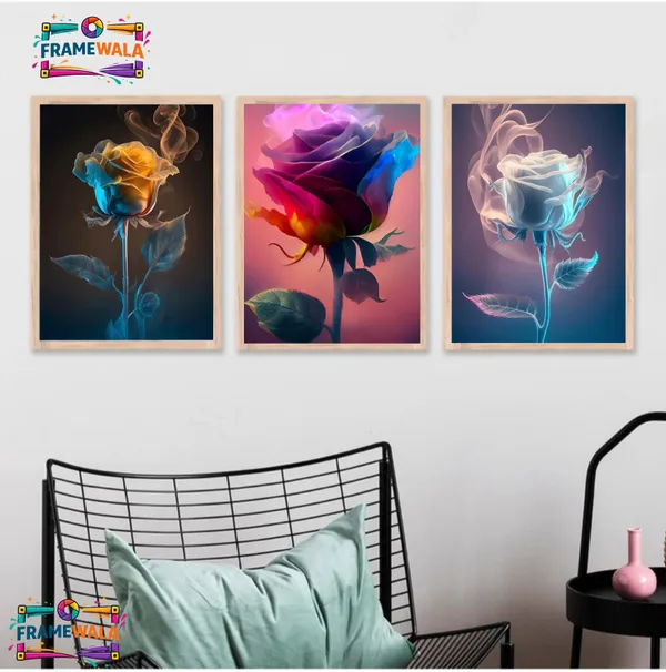 Wooden_Translucent_Multicolor_Rose_Framed_Wall_Art_Set_Of_3