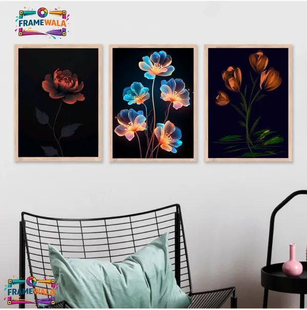 Wooden_Decorative_Glass_Flower_Framed_Wall_Art_Set_Of_3