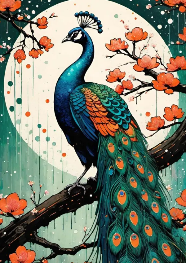 Wooden_Traditional_Peacock_Floral_Framed_Wall_Art_Set_Of_3