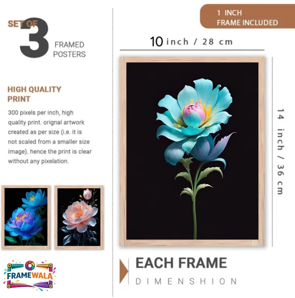 Wooden_Contemporary_Floral_Framed_Wall_Art_Set_Of_3
