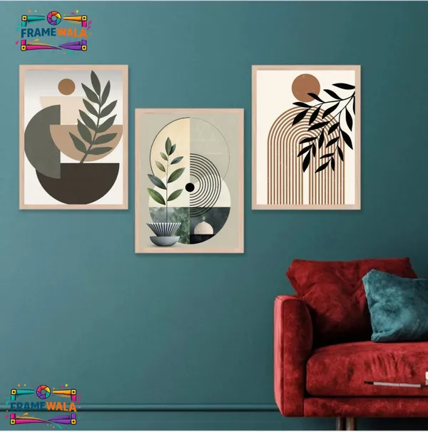 Wooden_Modern_Geometric_Botanical_Framed_Wall_Art_Set_Of_3
