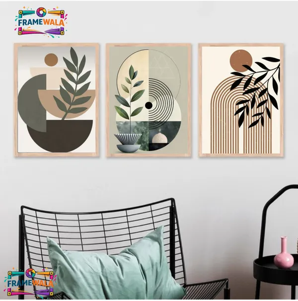 Wooden_Modern_Geometric_Botanical_Framed_Wall_Art_Set_Of_3