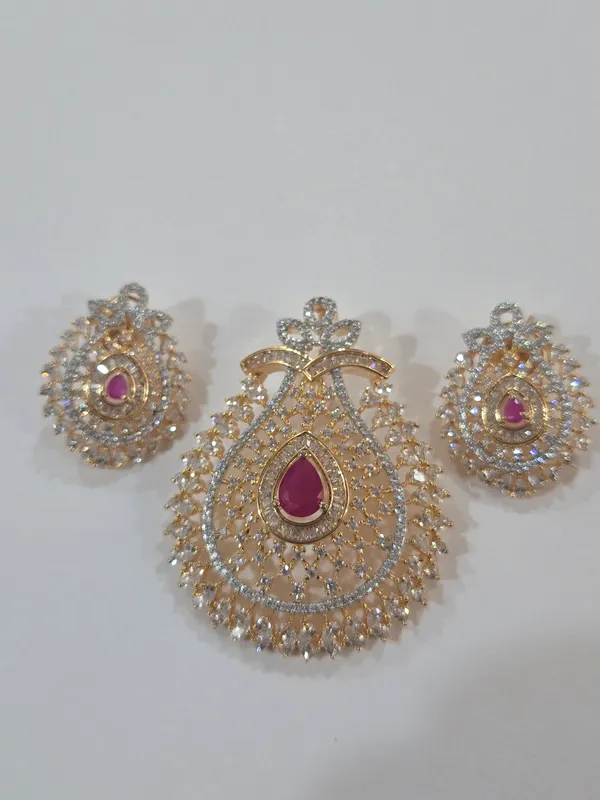 Gold_&_Red_Metal_Alloy,_Stone_Red_Stone_Jewellery_Set_For_Women