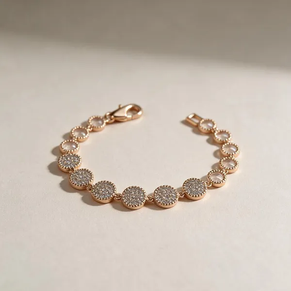Gold_Metal_Alloy,_Stone_Link_Bracelet_For_Women