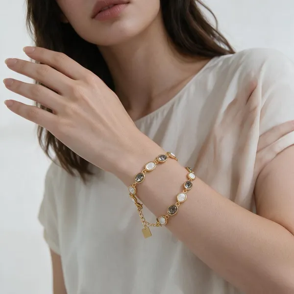Multicolor_Metal_Alloy,_Stone_Link_And_Stone_Bracelet_For_Women