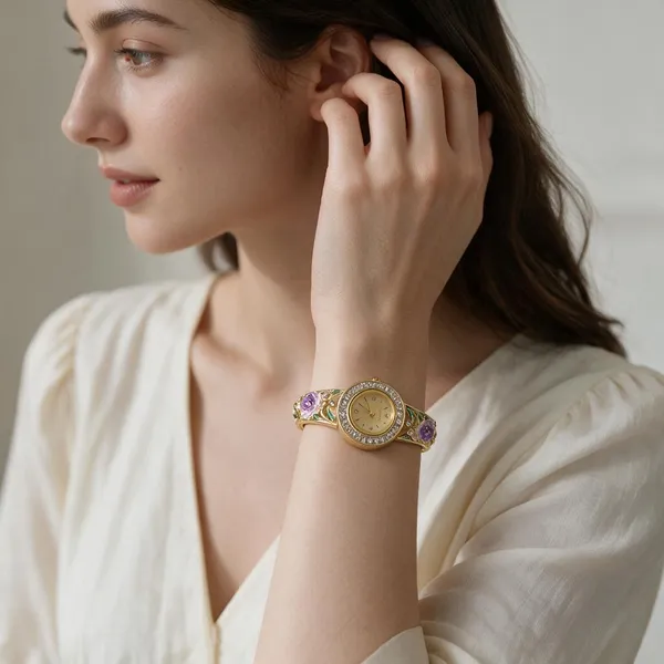 Gold_Metal_Alloy,_Stone_Bangle_Watch_For_Women