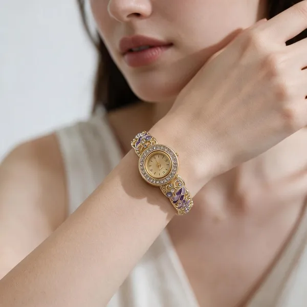 Gold_Metal_Alloy,_Stone_Oval_Bracelet_Watch_For_Women
