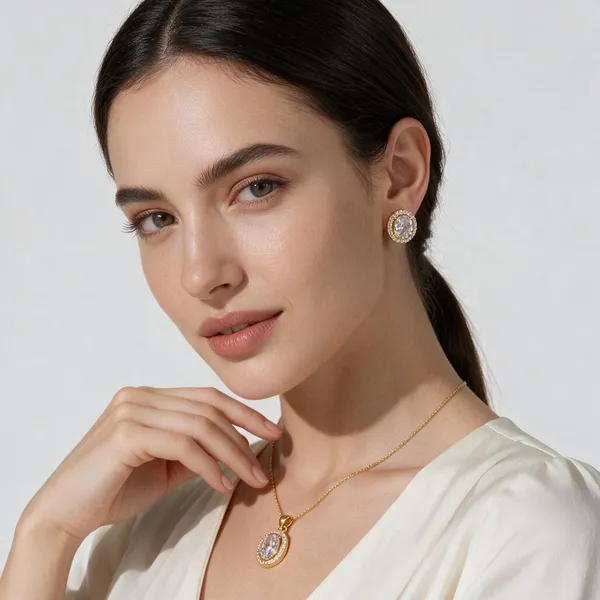 Gold_Metal_Alloy,_Stone_Rhinestone_Pendant_And_Stud_Earring_Set_For_Women