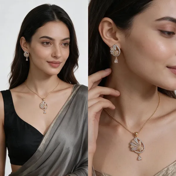 Gold_&_Silver_Metal_Alloy,_Stone_Stone_Embellished_Jewellery_Set_For_Women