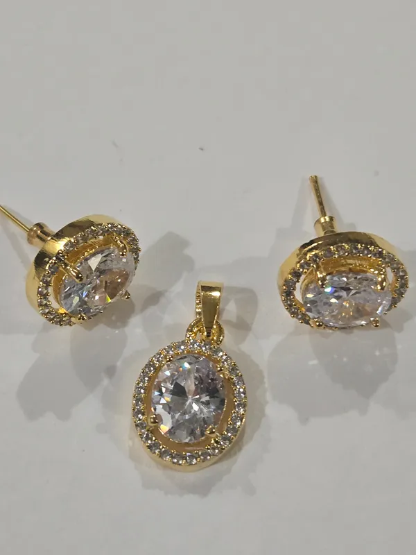 Gold_Metal_Alloy,_Stone_Rhinestone_Pendant_And_Stud_Earring_Set_For_Women