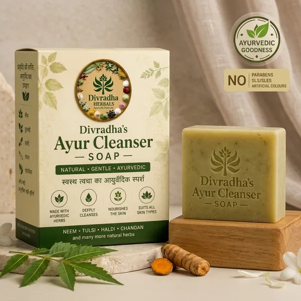 Divradha'S_Ayur_Cleanser_Neem_Tulsi_Haldi_Chandan_Soap