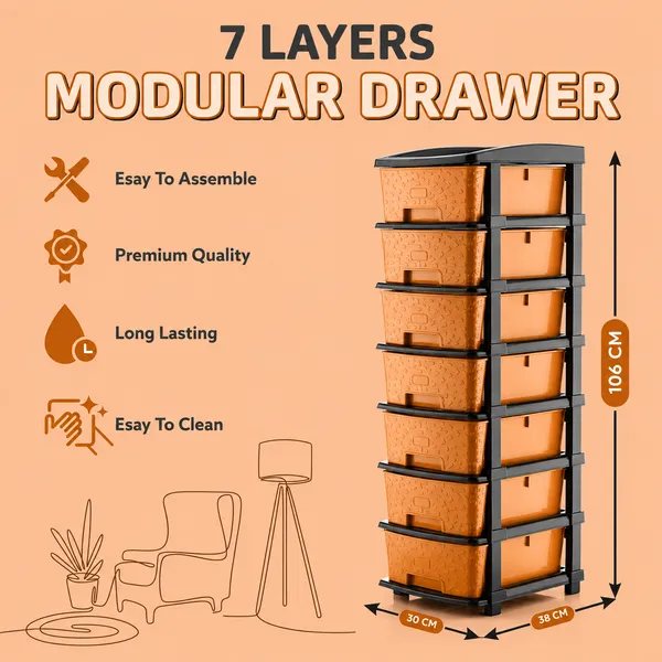 Homsic_7XL_Super_Drawer_Storage_Unit_(Orange)