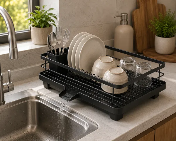 Black_Coated_Steel_Modern_Expandable_Dish_Rack_With_Drip_Tray