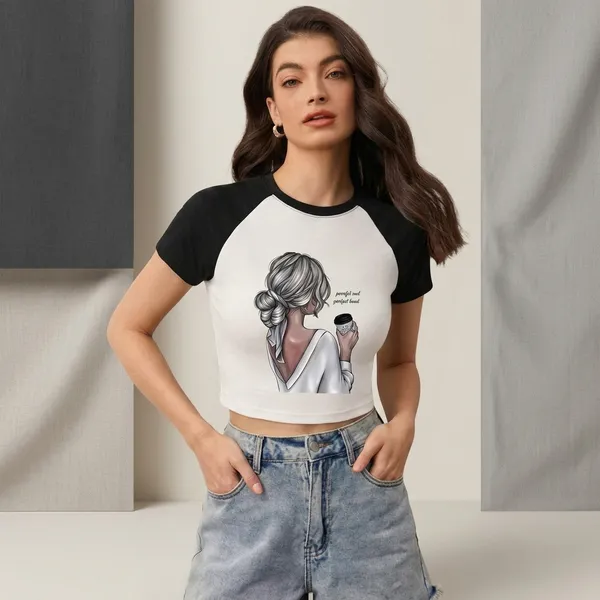 Black_And_White_Cotton_Blend_Graphic_Crop_Top_For_Women