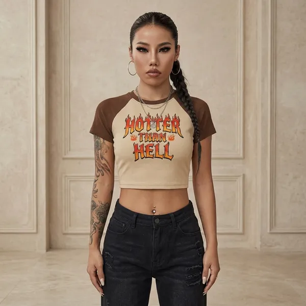 Brown_And_Beige_Cotton_Blend_Graphic_Crop_Top_For_Women