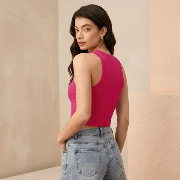 Pink_Cotton_Blend_Tank_Crop_Top_For_Women