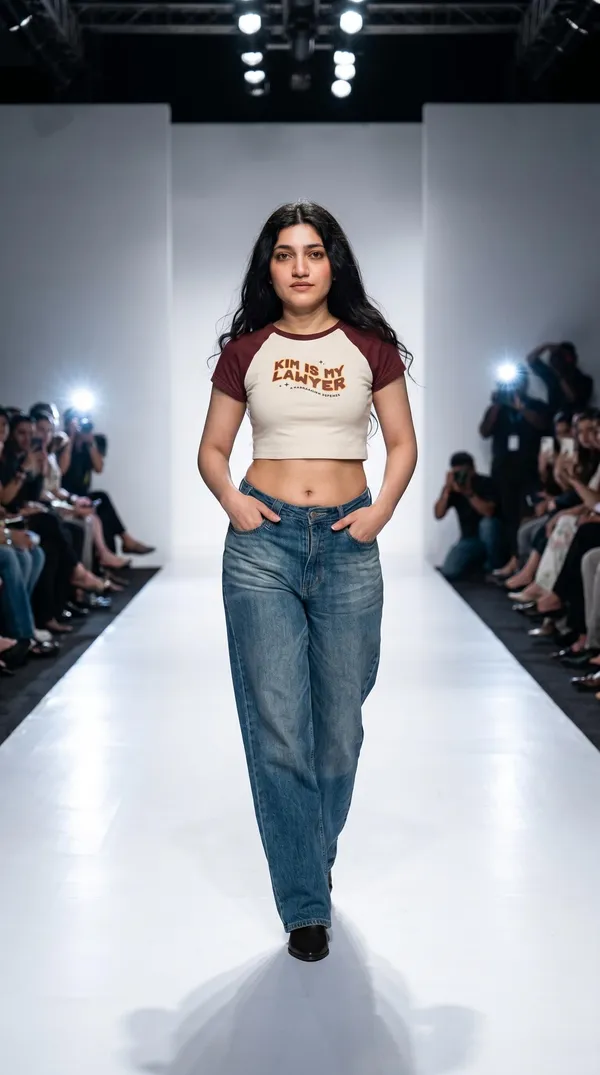 Brown_And_Off_White_Cotton_Blend_Graphic_Crop_Top_For_Women