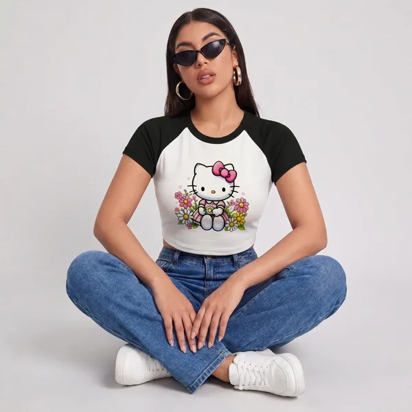 Black_And_White_Cotton_Blend_Floral_Graphic_Crop_Top_For_Women