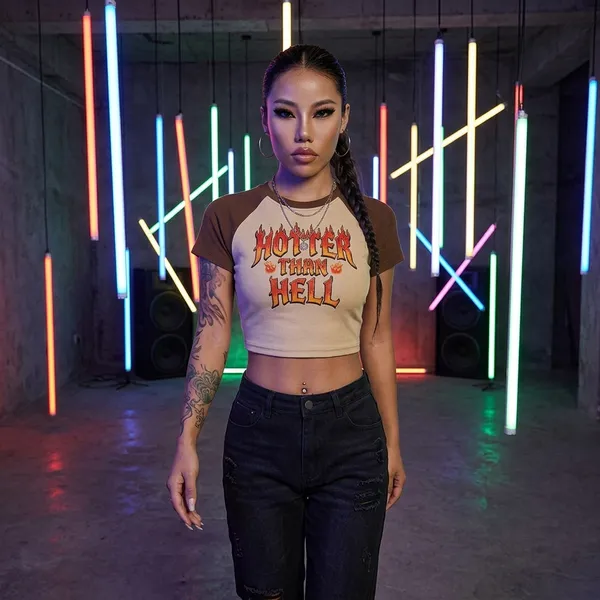 Brown_And_Beige_Cotton_Blend_Graphic_Crop_Top_For_Women