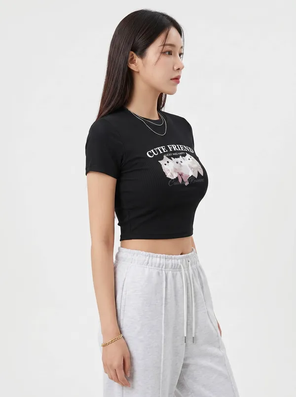Black_Cotton_Blend_Graphic_Crop_Top_For_Women