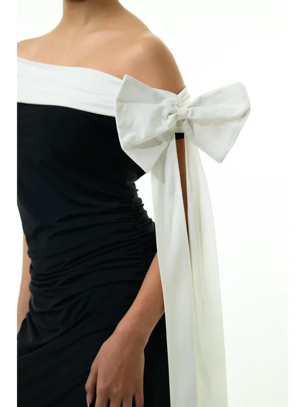 Bowline_Two_Tone_Dress_Black_With_White_Bow