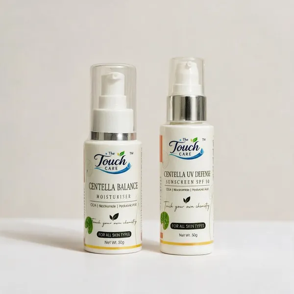 The_Touch_Care_Centella_Balance_Moisturiser_With_Niacinamide_&__UV_Defense_SPF_50_Sunscreen_(Pack_Of_2)