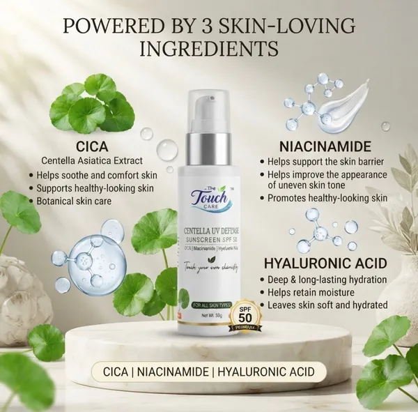 The_Touch_Care_Centella_Balance_Moisturiser_With_Niacinamide_&__UV_Defense_SPF_50_Sunscreen_(Pack_Of_2)