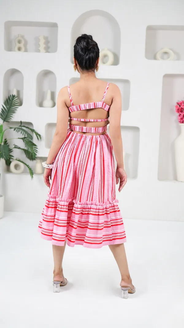 VICHY_DRESS-Pink_Cotton_Midi_Dress_For_Women