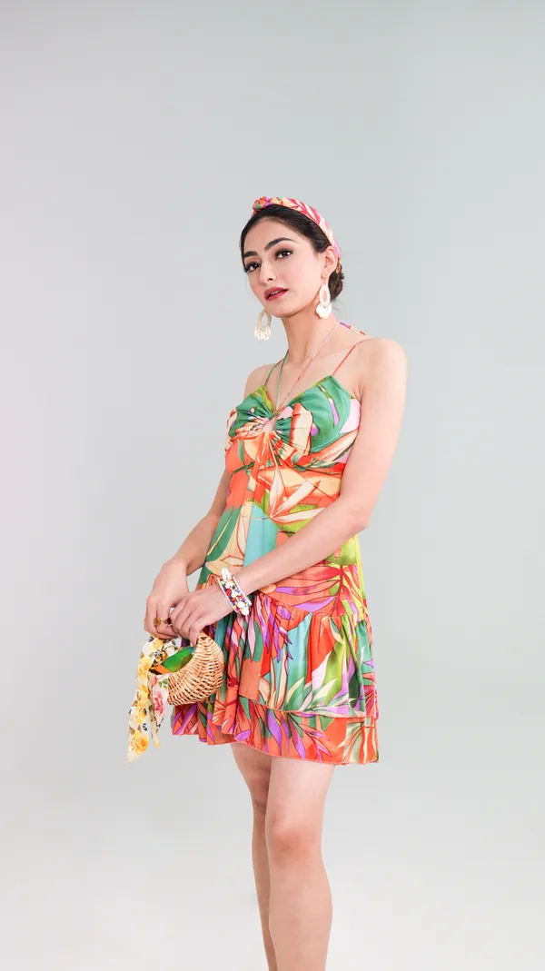 PALM_SERENADE_DRESS-Green_Rayon_Mini_Dress_For_Women