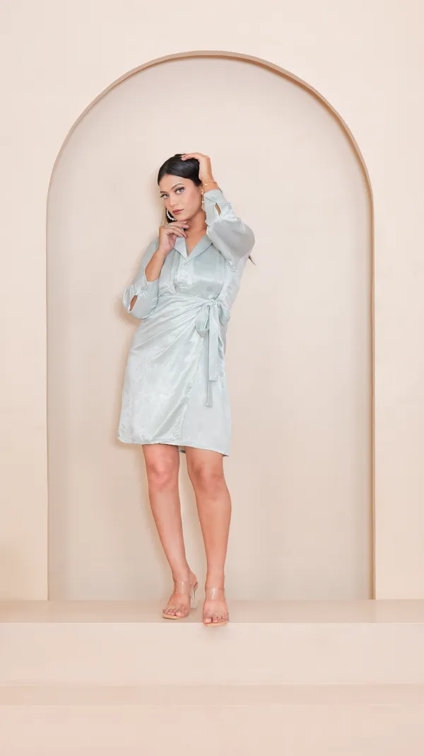RAY_WRAPON_DRESS-Mint_Green_Shimmer_Satin_Top_For_Women