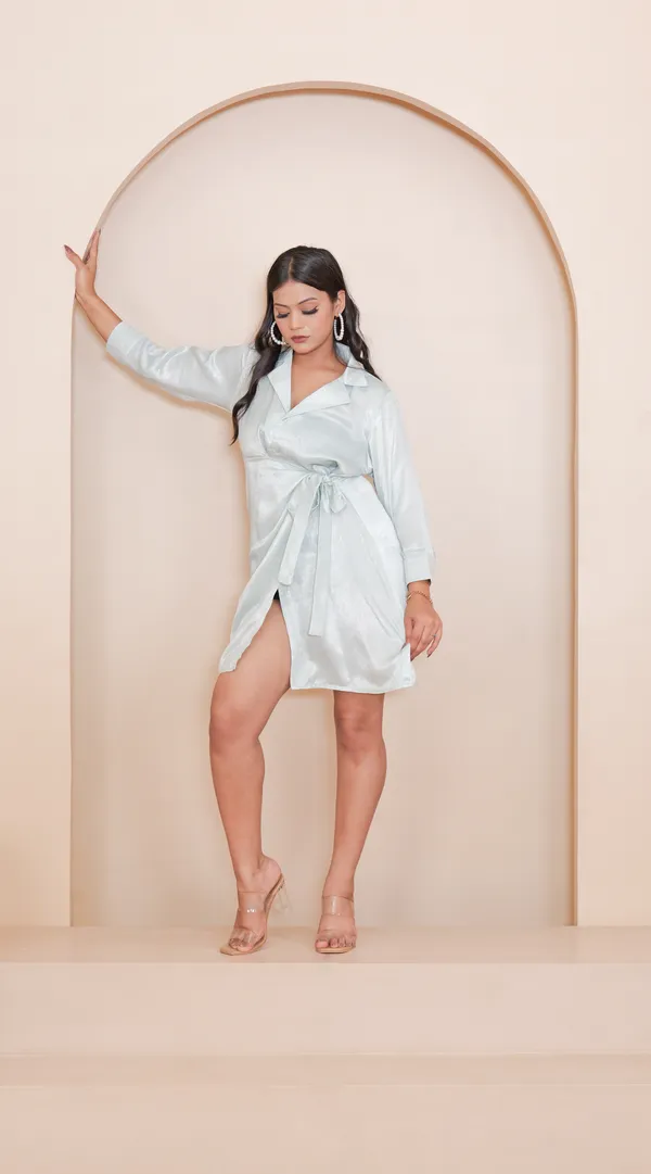 RAY_WRAPON_DRESS-Mint_Green_Shimmer_Satin_Top_For_Women